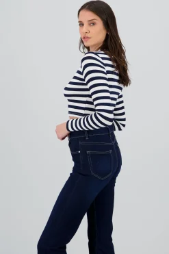 Shasa Striped Long Sleeve Blouse