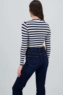 Shasa Striped Long Sleeve Blouse