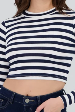 Shasa Striped Long Sleeve Blouse