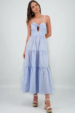 Shasa Striped Maxi Dress with Straps