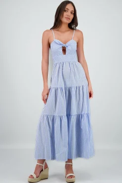 Shasa Striped Maxi Dress with Straps