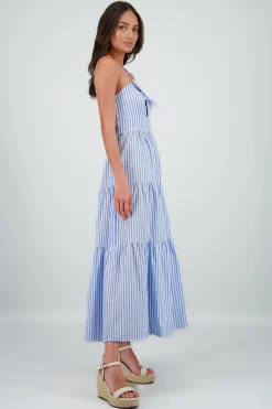 Shasa Striped Maxi Dress with Straps