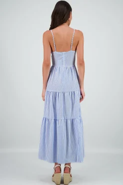 Shasa Striped Maxi Dress with Straps