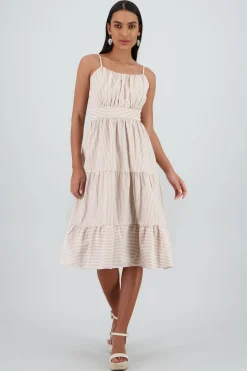 Shasa Striped Midi Dress