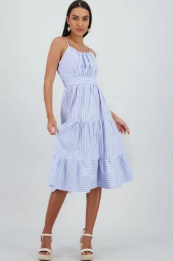 Shasa Striped Midi Dress