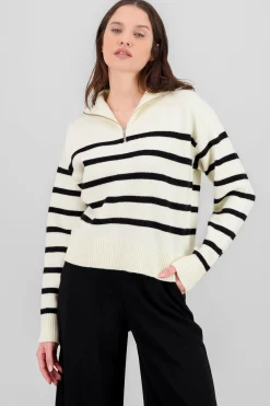 Shasa Striped Neck Sweater