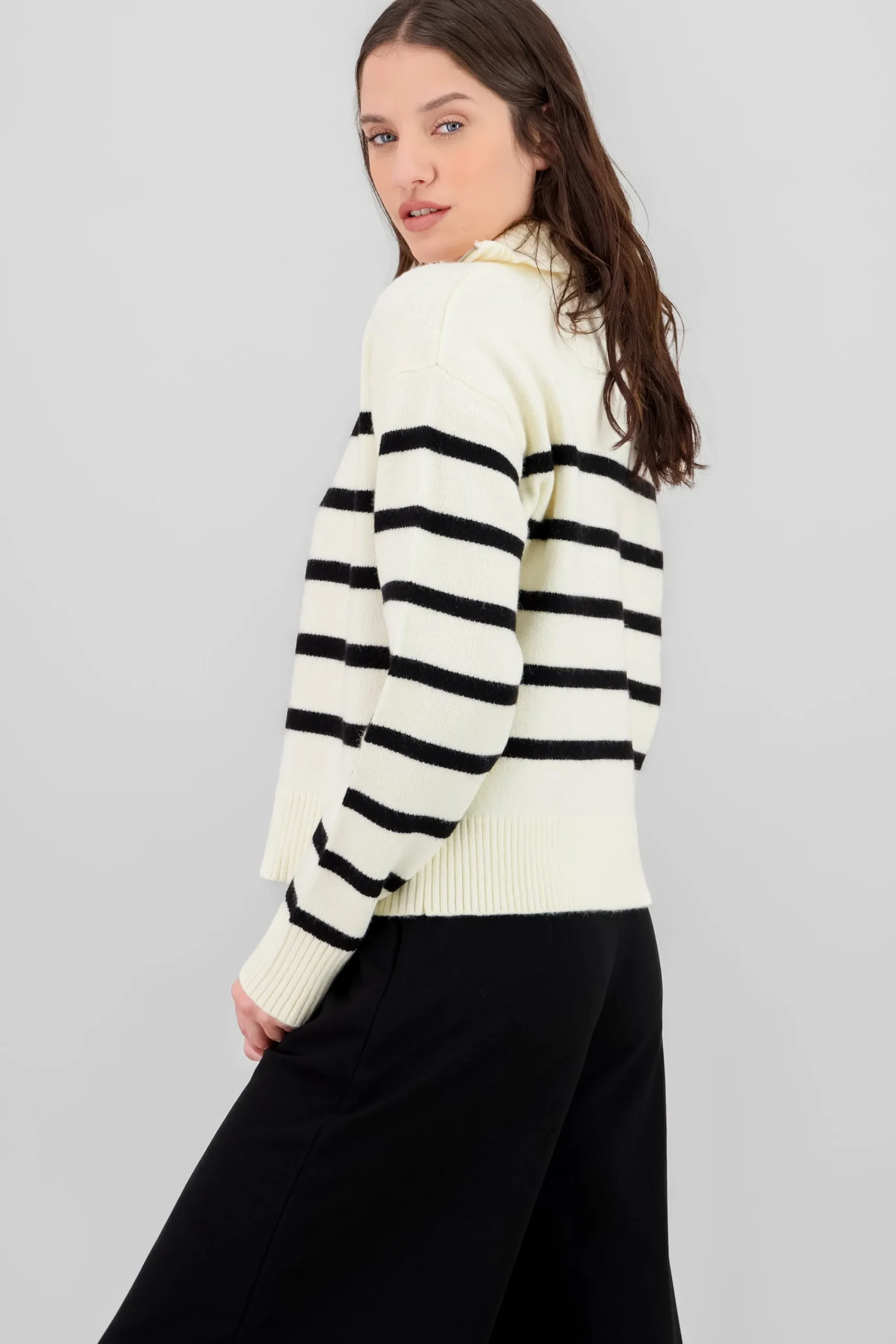 Shasa Striped Neck Sweater