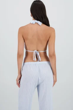 Shasa Striped Open Back Top