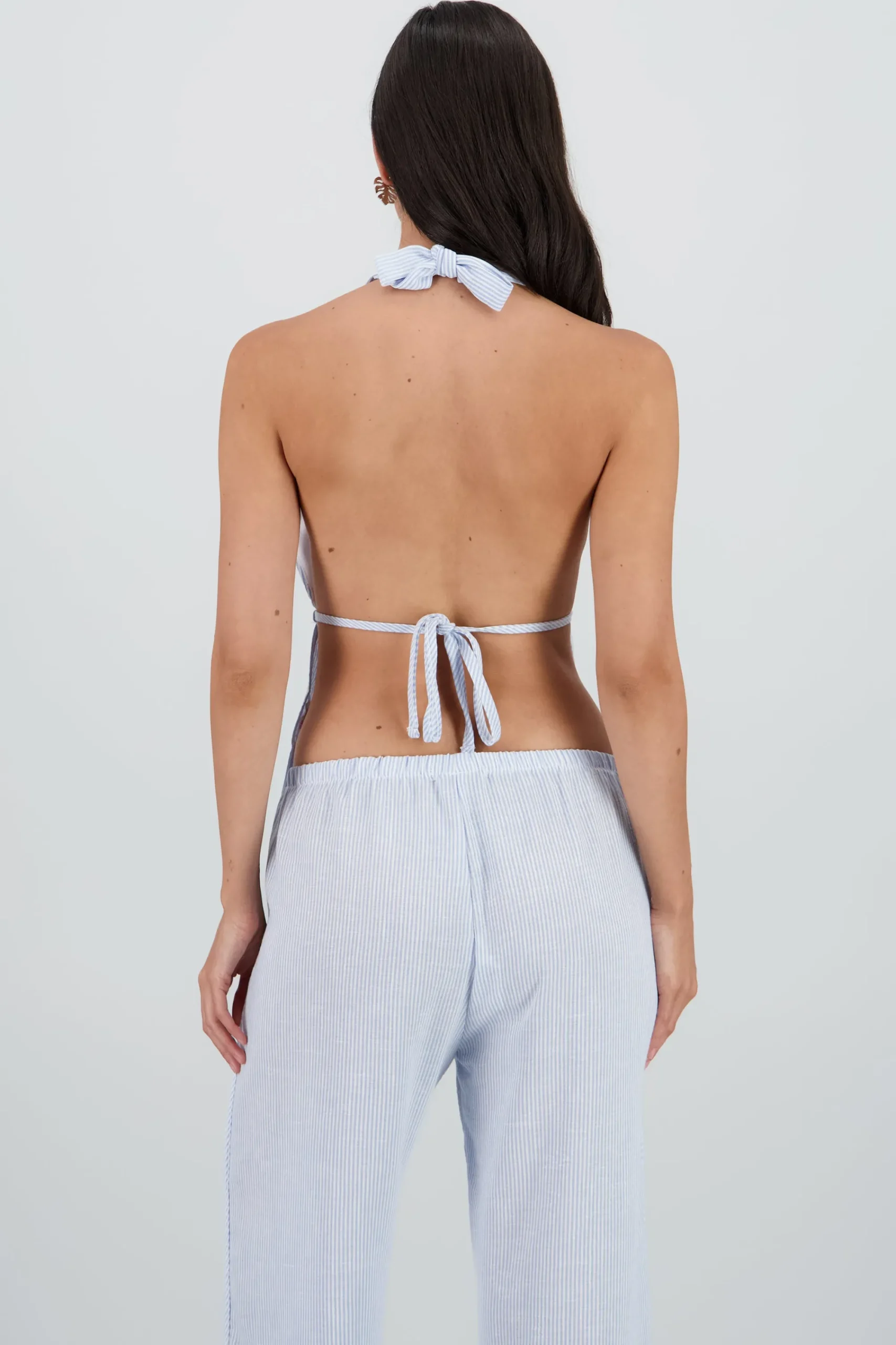 Shasa Striped Open Back Top