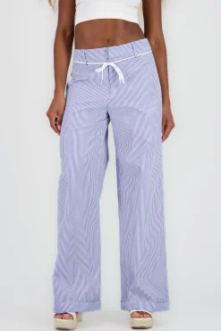 Shasa Striped Pants with Bow Detail