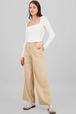 Shasa Striped Pants with Double Waistband