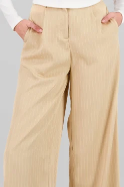 Shasa Striped Pants with Double Waistband