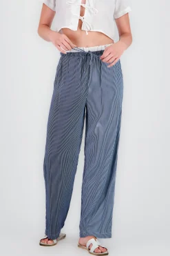 Shasa Striped Pants with Drawstring Detail