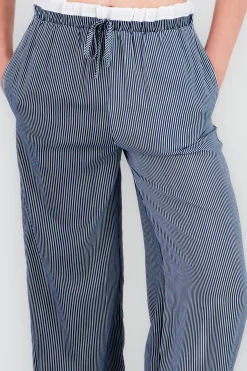 Shasa Striped Pants with Drawstring Detail