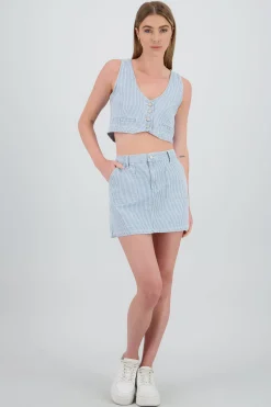 Shasa Striped Patch Pocket Skirt