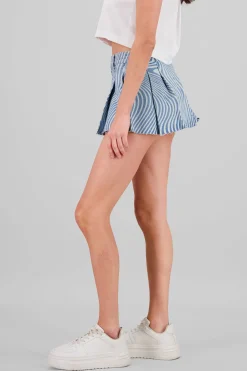 Shasa Striped Pleated Skirt