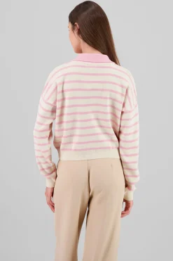 Shasa Striped Polo Sweater Long Sleeve Hypsters