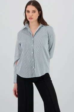 Shasa Striped Print Long Sleeve Shirt