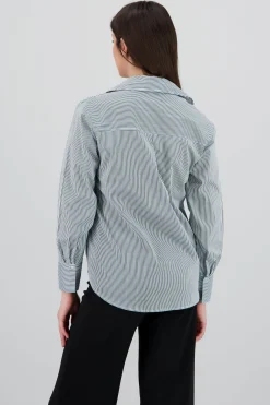 Shasa Striped Print Long Sleeve Shirt