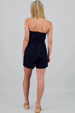 Shasa Striped Romper with Bow Detail