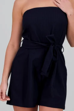 Shasa Striped Romper with Bow Detail