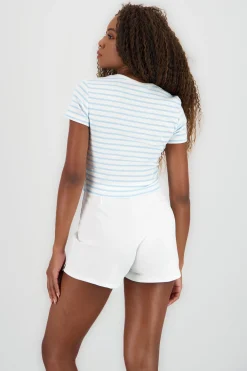 Shasa Striped Short Sleeve Top