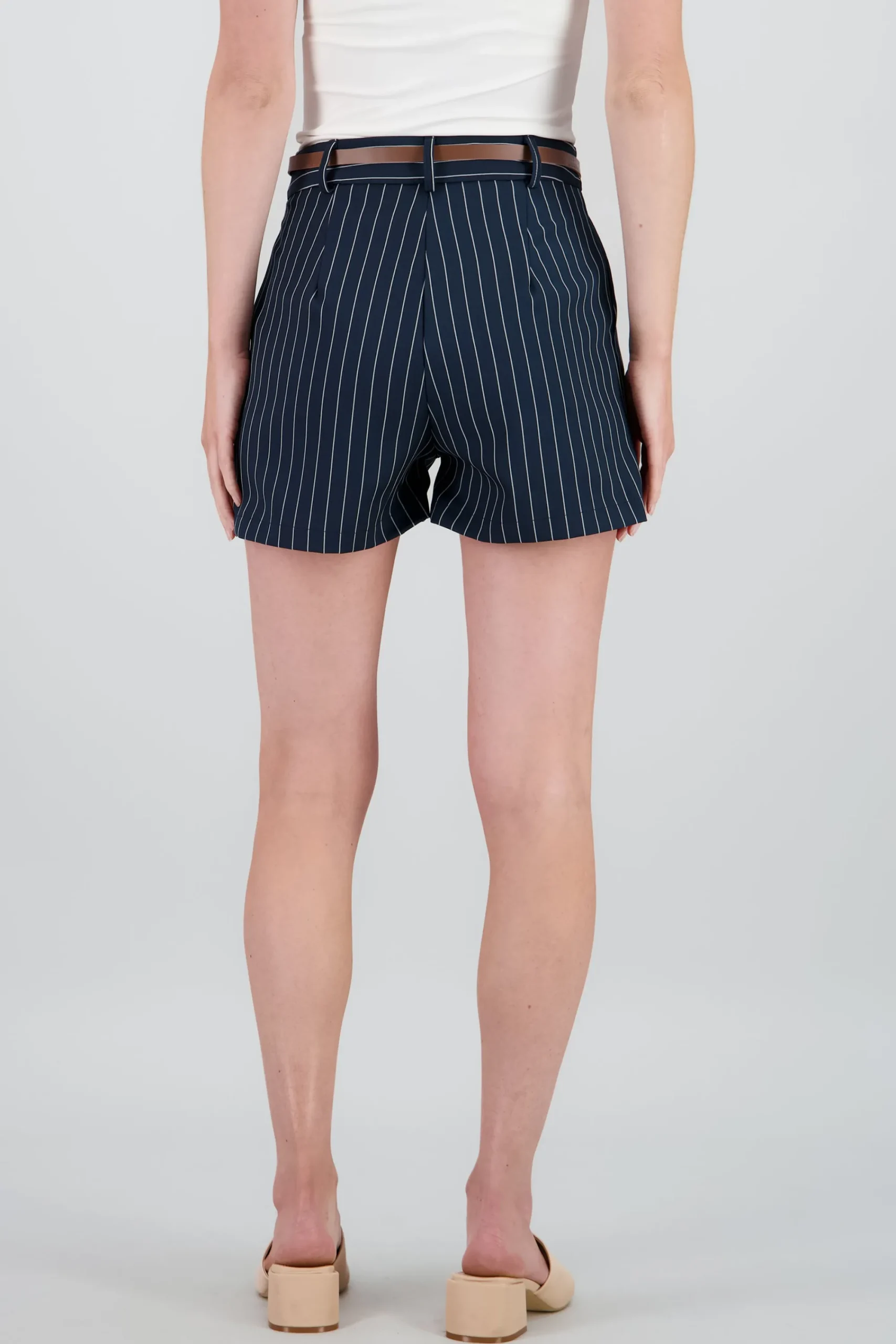 Shasa Striped Shorts with Belt