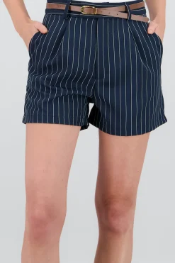Shasa Striped Shorts with Belt