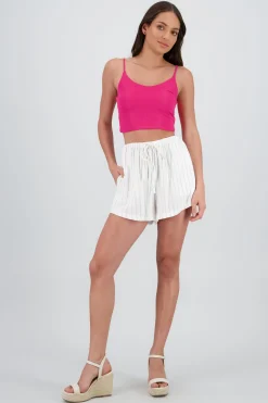 Shasa Striped Shorts with Drawstring