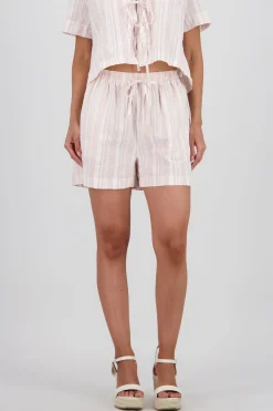Shasa Striped Shorts with Drawstring Detail