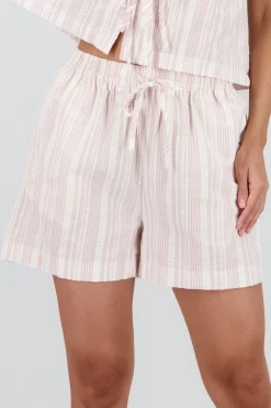 Shasa Striped Shorts with Drawstring Detail