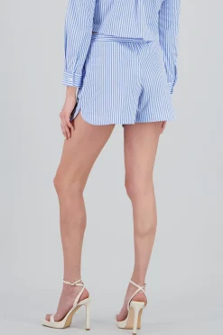Shasa Striped Shorts with Elastic Waistband