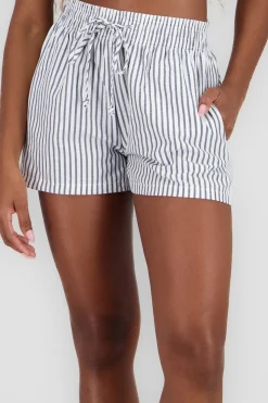 Shasa Striped Shorts with Elastic and Bow