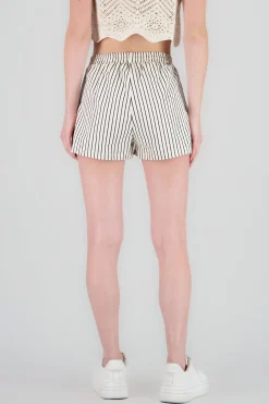 Shasa Striped Shorts with Elastic Detail