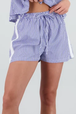 Shasa Striped Shorts with Elastic Waistband