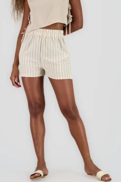 Shasa Striped Shorts with Pockets