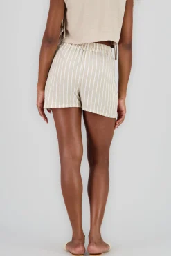 Shasa Striped Shorts with Pockets