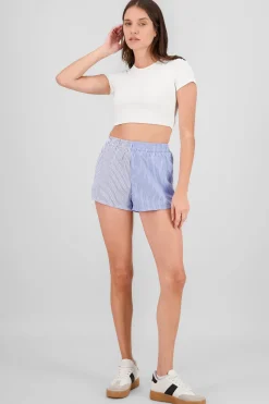Shasa Striped Shorts with Rhinestones