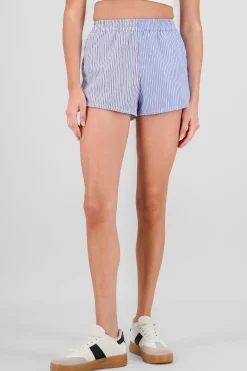 Shasa Striped Shorts with Rhinestones