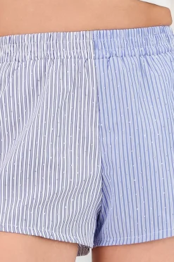 Shasa Striped Shorts with Rhinestones