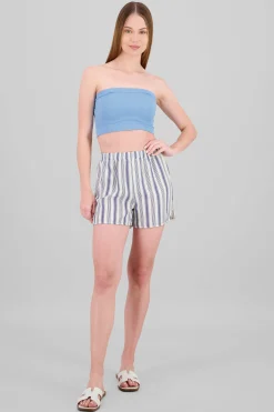Shasa Striped Shorts with Slit