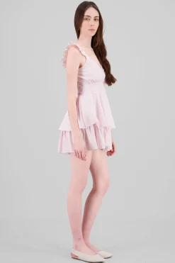 Shasa Striped Strap Dress with Ruffles