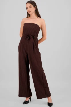 Shasa Striped Strapless Jumpsuit