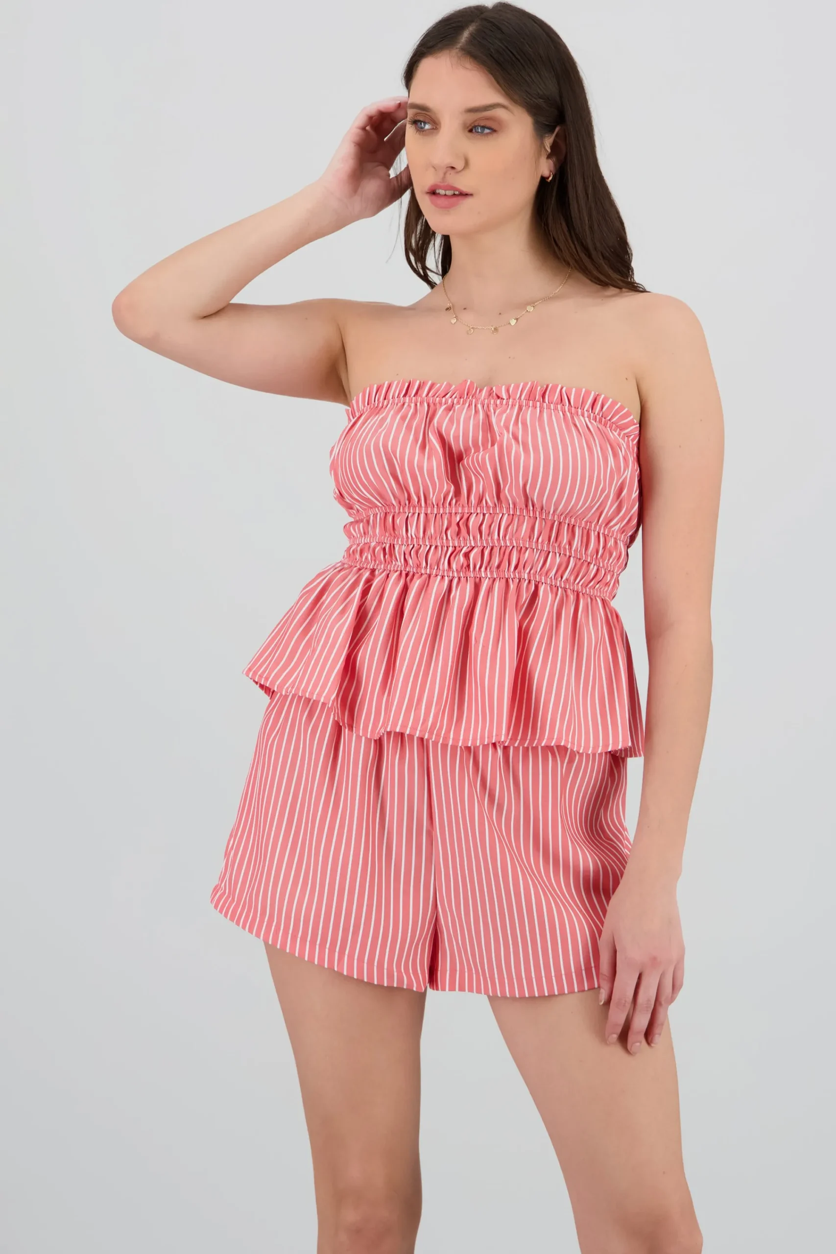 Shasa Striped Strapless Top