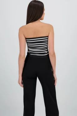 Shasa Striped Strapless Top