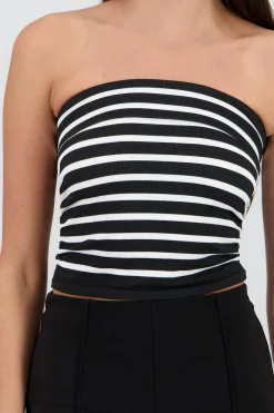 Shasa Striped Strapless Top