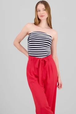 Shasa Striped Strapless Tube Top
