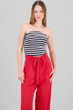 Shasa Striped Strapless Tube Top