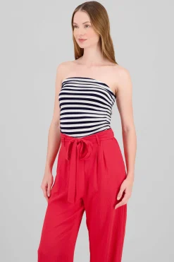 Shasa Striped Strapless Tube Top