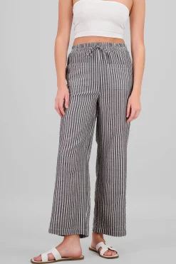Shasa Striped Textured Straight Pants
